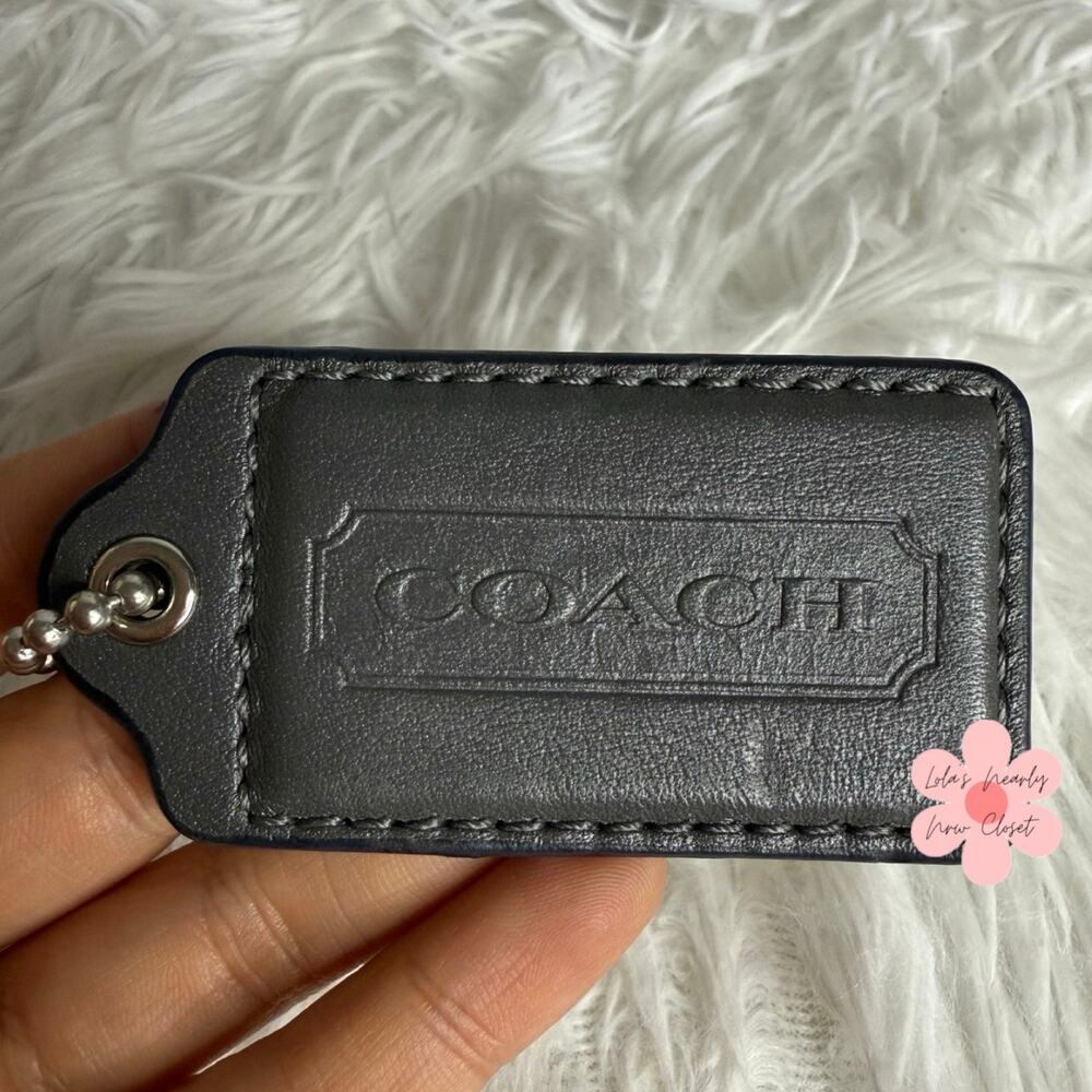 2.5" Coach Gray Fob Bag Charm Hang tag Hangtag